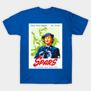 Wonderfully Restored Vintage WWII US Coast Guard Spars Recruitment Poster T-Shirt